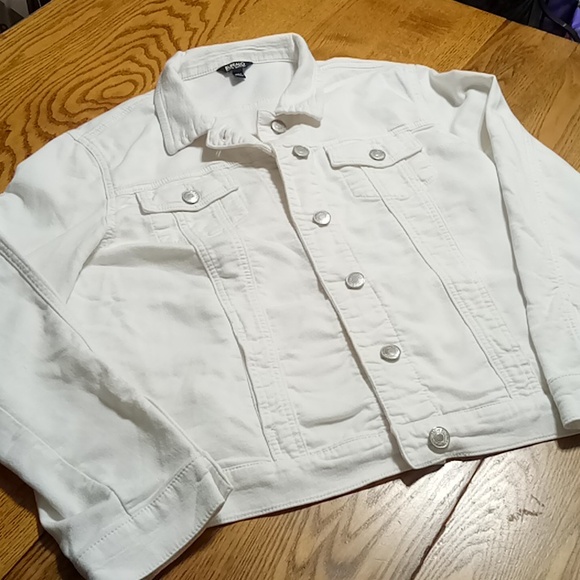 BUFFALO DAVID BITTON Womens  Jeans Jacket WHITE MEDIUM LARGE ? Preowned Used - Picture 1 of 9